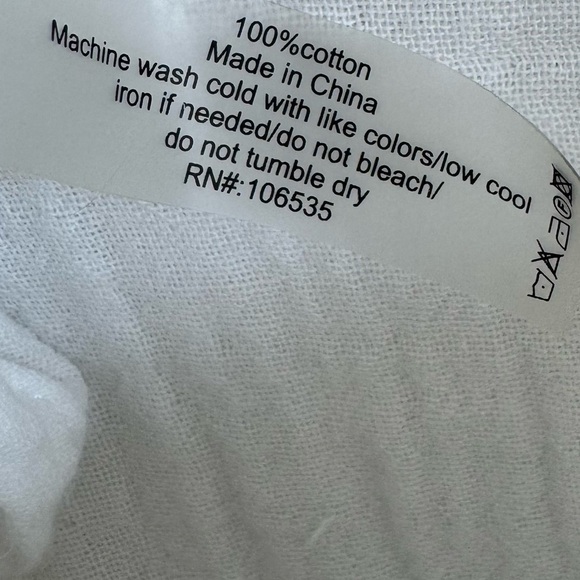 SUNDAYS White Cotton Gauze Long Sleeve V-Neck Top | Relaxed Fit Shirt | Small - Picture 3 of 5